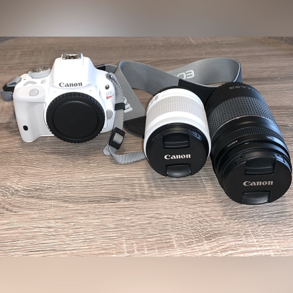 Canon EOS Rebel SL1 Digital SLR Camera - White 18-55/ EF 75-300mm